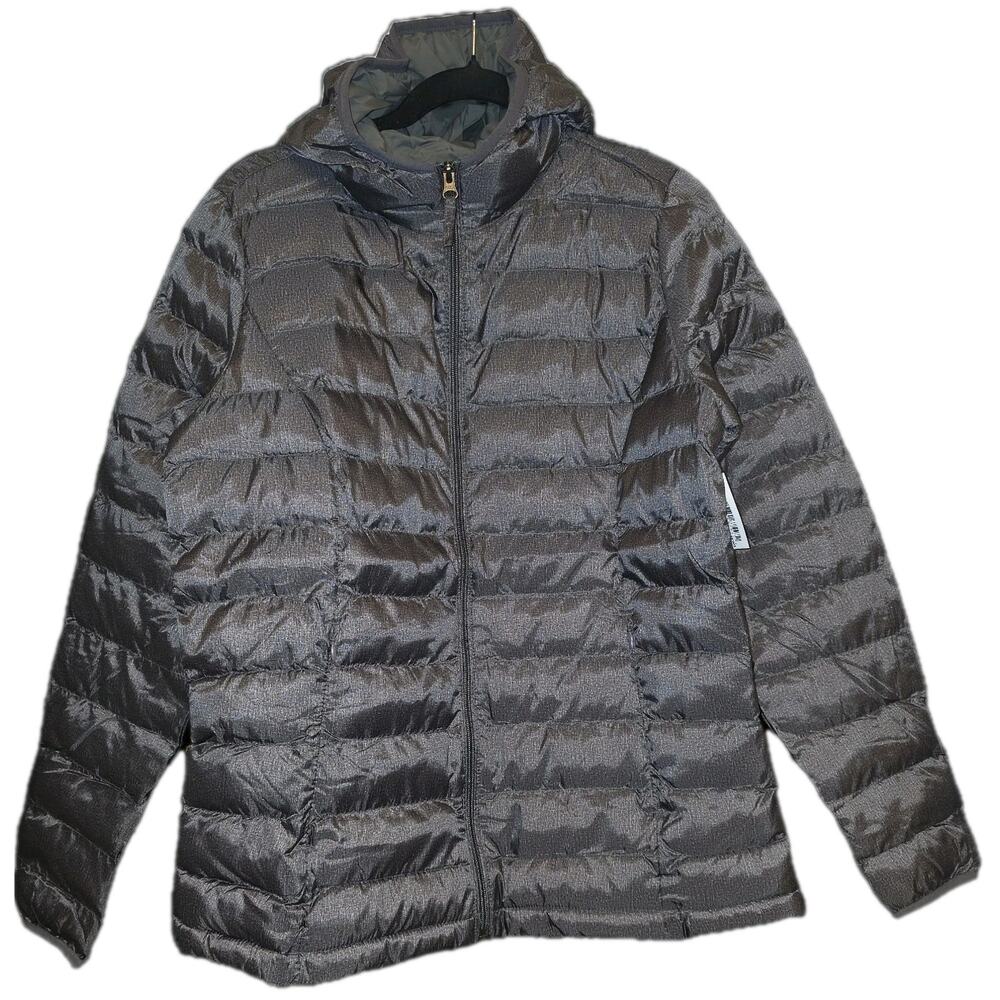 NWT Size L Women's‎ Lightweight Puffer Jacket Heather Gray Full Zip Amazon